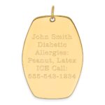 14k 36x27mm Red Enameled Medical Jewelry Pendant - Image 4