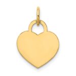 14k Plain .011 Gauge Engravable Heart 15x12mm Disc Charm - Image 3