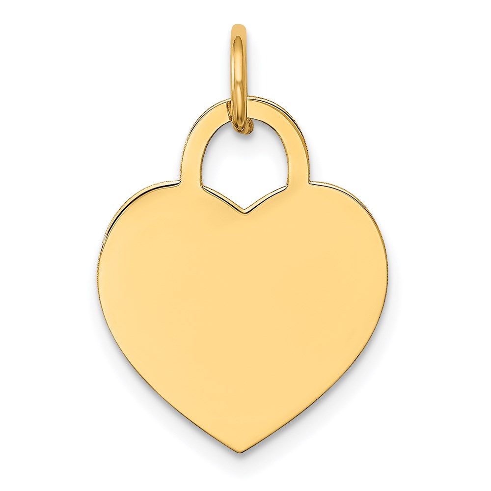 XM522_18-6.jpg 14k Plain .035 Gauge Engravable Heart 19x15mm Disc Charm - Image 1