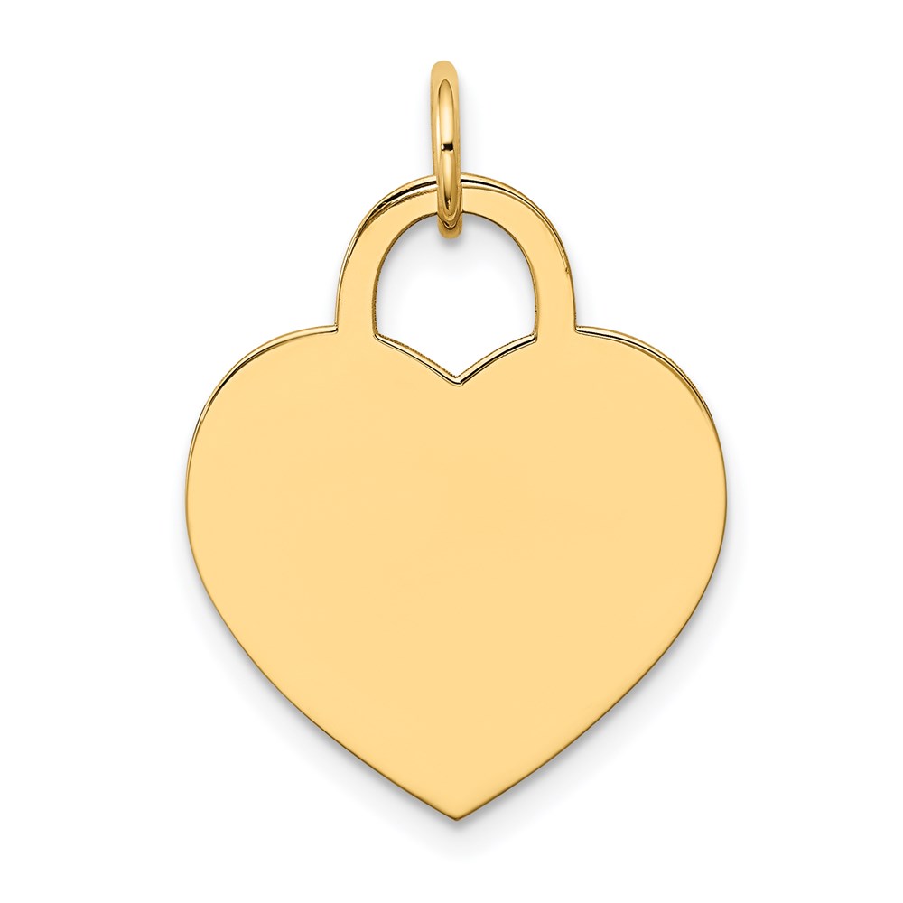 XM523-3.jpg 14k Plain .027 Gauge Engravable Heart 22x18mm Disc Charm - Image 1