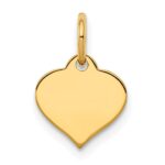 14k Plain .018 Gauge Engraveable Heart 10x10mm Disc Charm