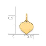 14k Plain .027 Gauge Engraveable Heart 10x10mm Disc Charm - Image 2