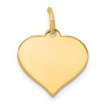 14k Plain .009 Gauge Engraveable Heart 15x14mm Disc Charm