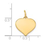 14k Plain .018 Gauge Engraveable Heart 15x14mm Disc Charm - Image 2