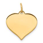14k Plain .009 Gauge Engraveable Heart 16x17mm Disc Charm