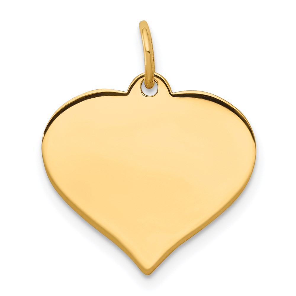 XM528-4.jpg 14k Plain .027 Gauge Engraveable Heart 16x17mm Disc Charm - Image 1