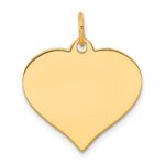 14k Plain .013 Gauge Engraveable Heart 19x18mm Disc Charm