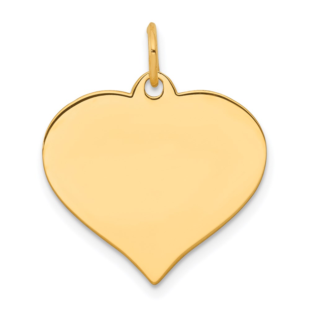XM529-3.jpg 14k Plain .027 Gauge Engraveable Heart 19x18mm Disc Charm - Image 1