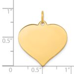 14k Plain .018 Gauge Engraveable Heart 21x20mm Disc Charm - Image 2