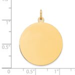 14k Plain .018 Gauge Round Engravable 21mm Disc Charm - Image 2