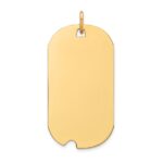 14k Plain .011 Gauge Engravable 30x16mm Dog Tag with Notch Disc Charm