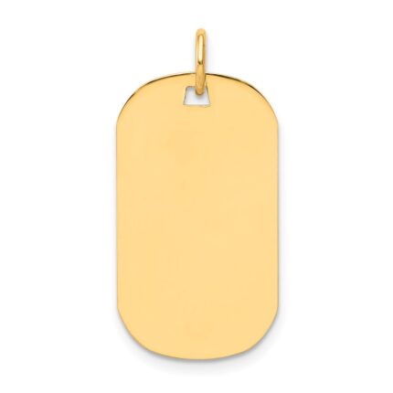 14k Plain .018 Gauge Engraveable 24x14mm Dog Tag Disc Charm