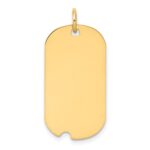 14k Plain .013 Gauge Engraveable 26x15mm Dog Tag with Notch Disc Charm