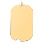 14k Plain .013 Gauge Engraveable 35x20mm Dog Tag with Notch Disc Charm - Image 2
