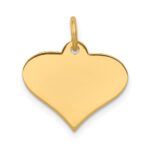 14k Plain .018 Gauge Engraveable Heart 16x18mm Disc Charm - Image 2