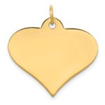 14k Plain .013 Gauge Engraveable Heart 22x25mm Disc Charm - Image 2
