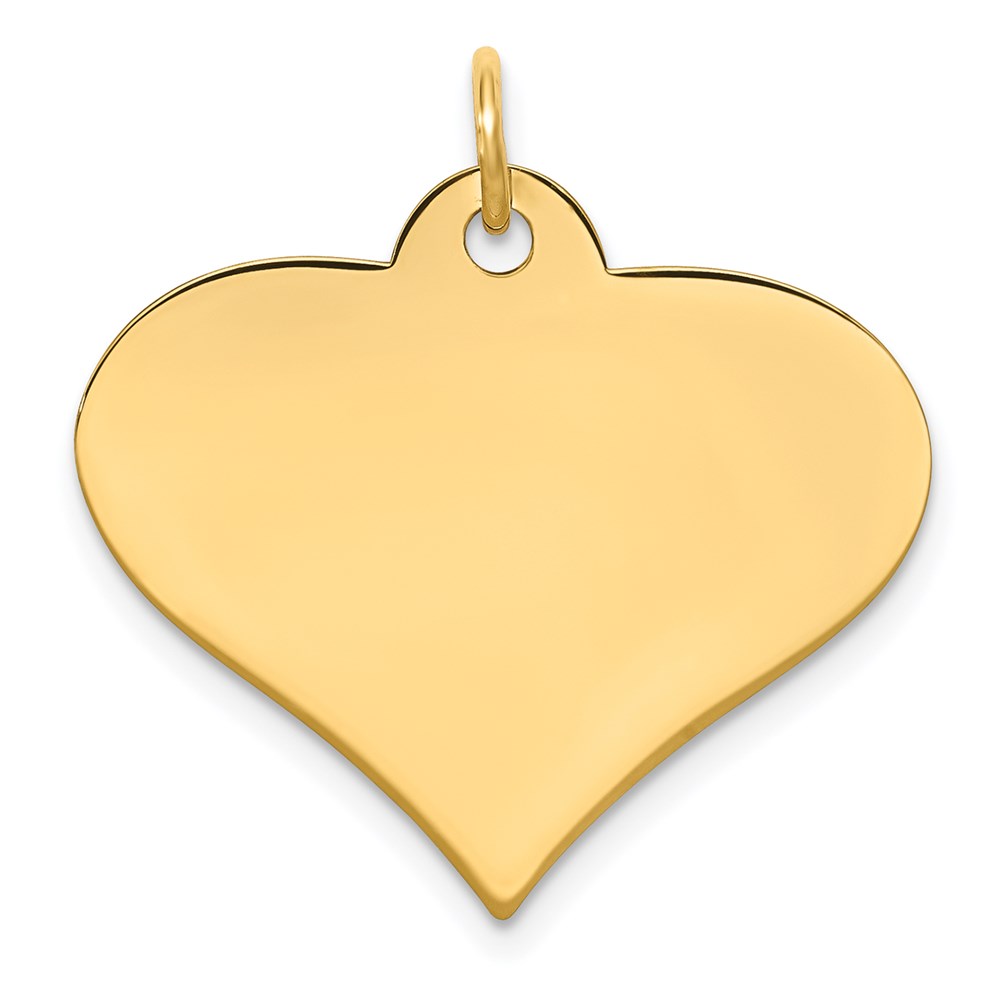 XM571-4.jpg 14k Plain .027 Gauge Engraveable Heart 22x25mm Disc Charm - Image 1