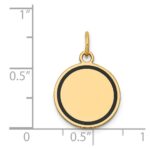 14k with Black Enamel Edge .027 Gauge Round Engravable 15mm Disc Charm - Image 3