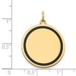 14k with Black Enamel Edge .027 Gauge Round Engravable 23mm Disc Charm - Image 3