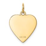 14k Plain .009 Gauge Heart Engravable 17x16.5mm Disc Charm - Image 4
