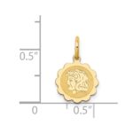 14k Girl Head on .009 Gauge 10mm Engravable Scalloped Disc Charm - Image 2