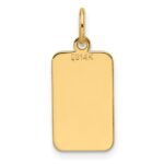 14k Plain .013 Gauge Engravable Rectangular 15.5x9.4mm Disc Charm - Image 3