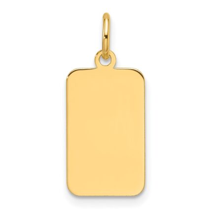 14k Plain .009 Gauge Engravable Rectangular 15.5x9.4mm Disc Charm
