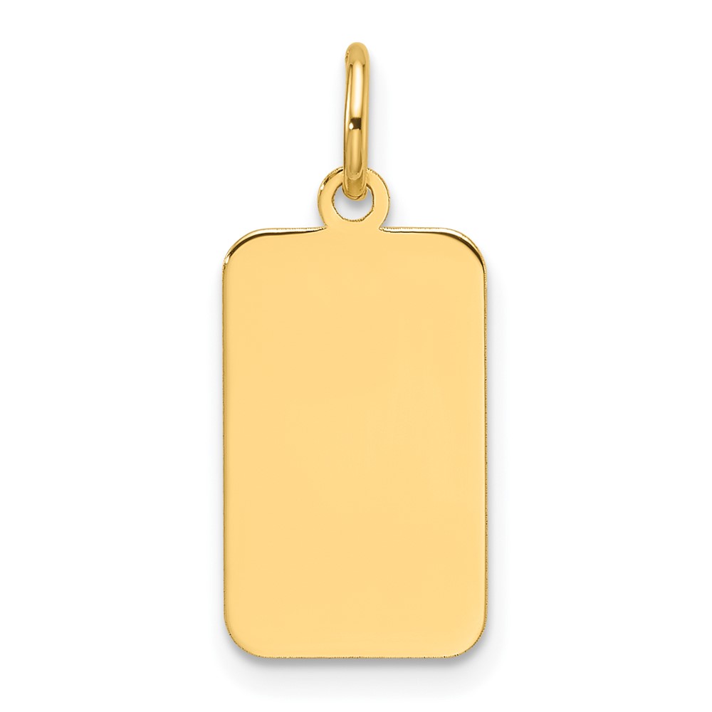 XM686.jpg 14k Plain .009 Gauge Engravable Rectangular 15.5x9.4mm Disc Charm - Image 1