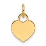 14k Plain .013 Gauge Engravable Heart 9.5x10mm Disc Charm - Image 3