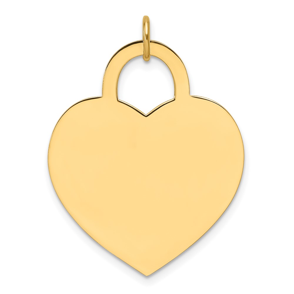 XM691.jpg 14k Plain .011 Gauge Engravable Heart 23.6x24.8mm Disc Charm - Image 1