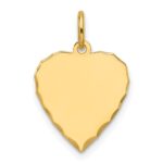 14k Etched Edge .013 Gauge Engravable Heart 14.8x13.7mm Disc Charm
