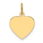 14k Plain .013 Gauge Engravable Heart 11.7x12.2mm Disc Charm