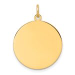 14k Plain .011 Gauge Round Engravable Disc Charm