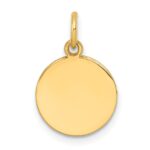 14k Plain .027 Gauge Round Engravable Disc Charm - Image 2