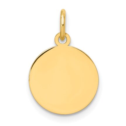 14k Plain .011 Gauge Round Engravable Disc Charm
