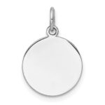 14k White Gold Plain .011 Gauge Round Engravable Disc Charm - Image 2