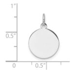 14k White Gold Plain .035 Gauge Round Engravable Disc Charm - Image 3