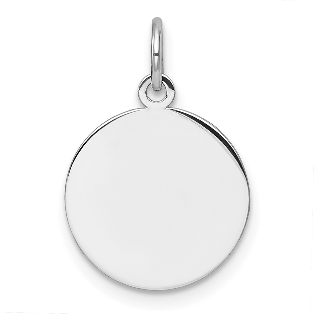 XM738_18.jpg 14k White Gold Plain .018 Gauge Round Engravable Disc Charm - Image 1
