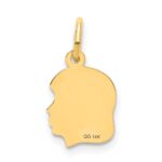 14k .018 Depth Engravable Girl Head Charm - Image 3