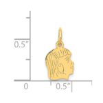 14k .018 Depth Engravable Girl Head Charm - Image 2