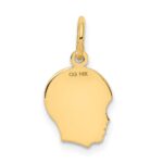 14k .013 Depth Engravable Boy Head Charm - Image 4