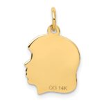 14k .011 Depth Engravable Girl Head Charm - Image 4