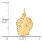 14k .013 Depth Engravable Boy Head Charm - Image 3