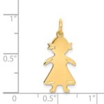 14k .011 Depth Engravable Girl Charm - Image 3
