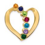14k Polished 7-Stone Mothers Heart Slide Mounting - Image 2