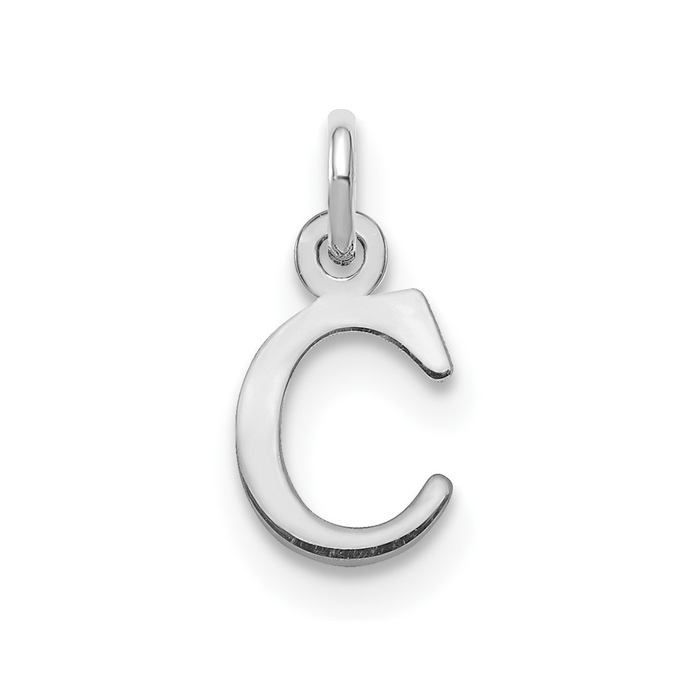 XNA1160SS_C-1.jpg Sterling Silver Rhodium-plated Letter C Initial Charm - Image 1