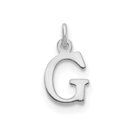 Sterling Silver Rhodium-plated Letter G Initial Charm