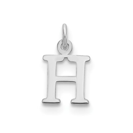 Sterling Silver Rhodium-plated Letter H Initial Charm