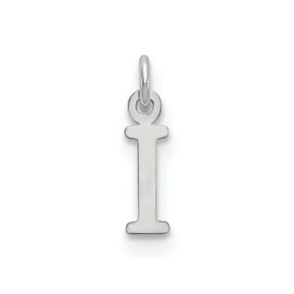 Sterling Silver Rhodium-plated Letter I Initial Charm