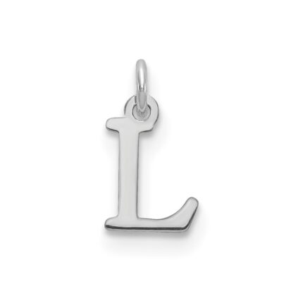 Sterling Silver Rhodium-plated Letter L Initial Charm